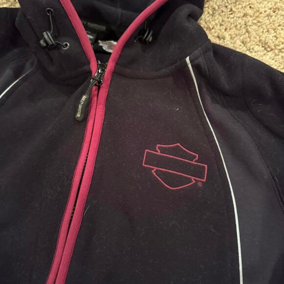 Harley Davidson Motorcycle Women’s Biker Zip Up Padded Jacket Sz.M - Picture 3 of 8